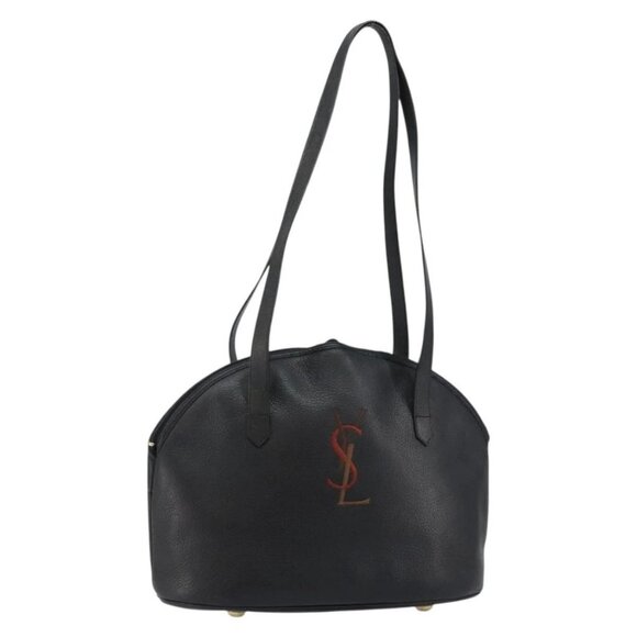 SAINT LAURENT Tote Bag Leather Black Gold Auth bs29495 - Picture 1 of 16